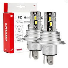 Žárovky H-mini 12V H4/H19, 9-32V LED,  6500°K (sada 2ks) AMIO NEW 11/2024