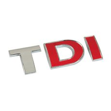 Logo 3D emblém TDI chrom+červená (04352)