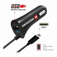 Nabíječka telefonu SWISSTEN USB-C a USB 2,4A