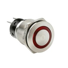 Tlačítko startovací LED 12/24V - 5A červené NEW 7/2023