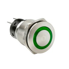 Tlačítko startovací LED 12/24V - 5A zelené NEW 7/2023