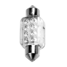 Žárovka LED 12V sufit 8 LED, 13x35mm, modrá (1ks)