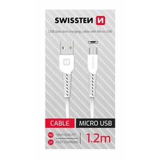 Kabel datový SWISSTEN USB/MICRO USB 1,2m bílý (samoprodavač) NEW 3/2023