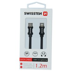 Kabel datový SWISSTEN TEXTILE USB-C / LIGHTNING 1,2 M černý NEW 3/2023