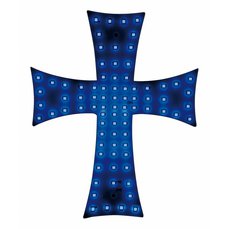 Kříž 24V 81 SMD LED modrý, 200x250mm