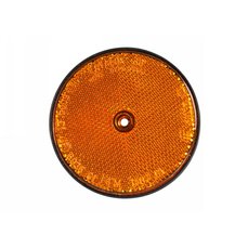 Odrazka kulatá na vozík 85 mm - oranžová, středový otvor