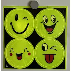 Reflexní nálepky SMILE 4ks, průměr 6,5cm, žluté NEW 2/2024 Reflexní nálepky SMILE 4ks, průměr 6,5cm, žluté NEW 2/2024