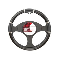 Potah volantu 37-39 cm, černo-černý 4cars