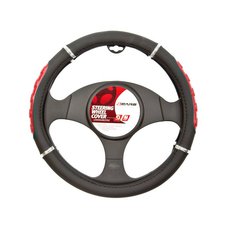 Potah volantu chrom proužek 37-39 cm, červený 4cars