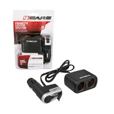 Rozdvojka zapalovače s  USB 12/24V, černá 4cars