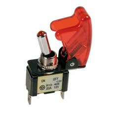 Vypínač páčka LED s krytkou červená 12V - 20A